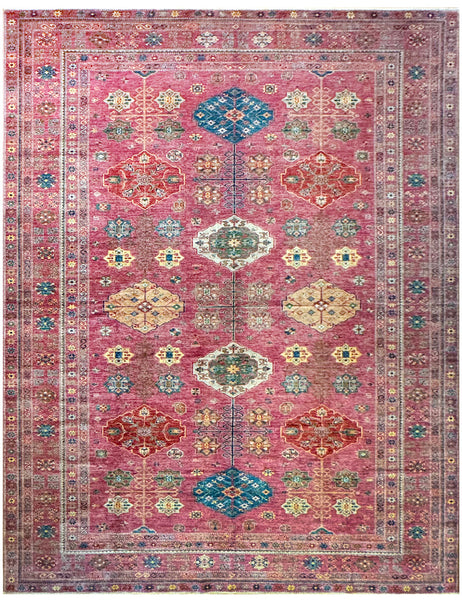 Raspberry Gendje Rug | 430cm x 300cm | Emma Mellor Handmade Rugs