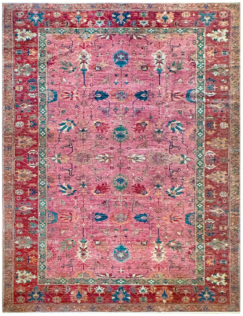 Damascus Rose Gendje Rug | 370cm x 275cm | Emma Mellor Handmade Rugs