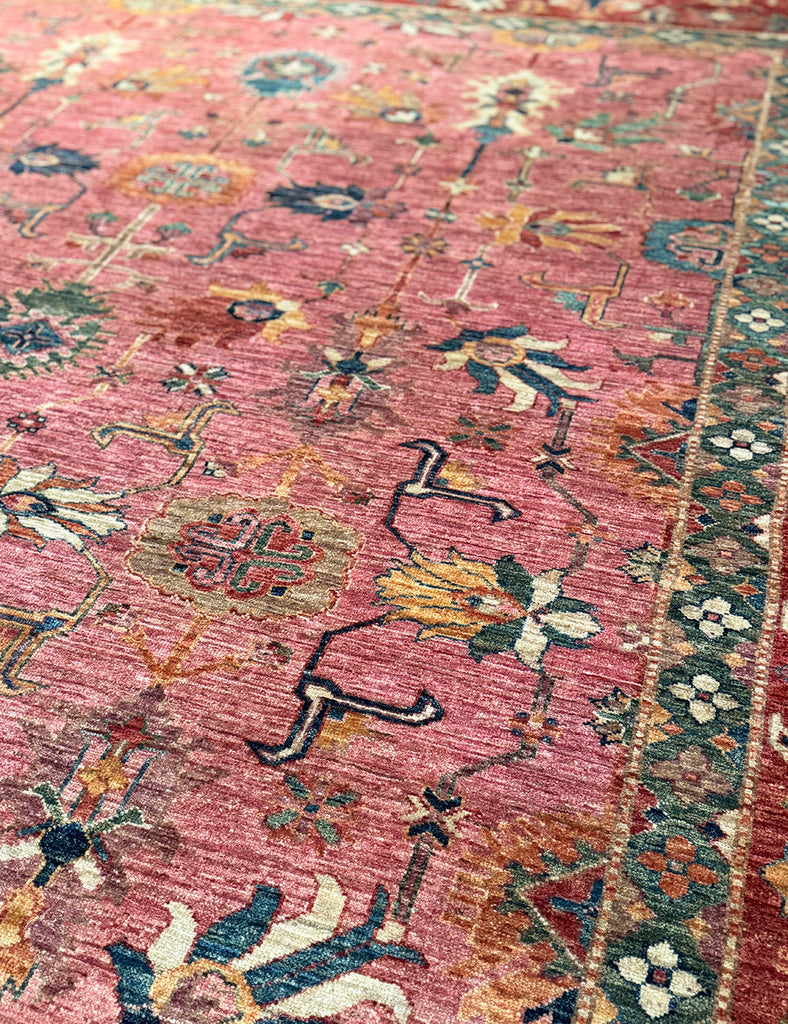 Damascus Rose Gendje Rug | 370cm x 275cm | Emma Mellor Handmade Rugs
