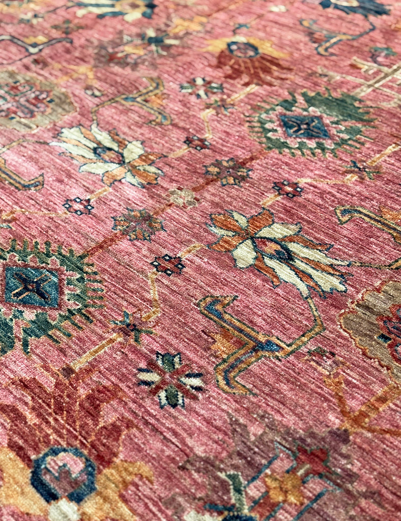 Damascus Rose Gendje Rug | 370cm x 275cm | Emma Mellor Handmade Rugs