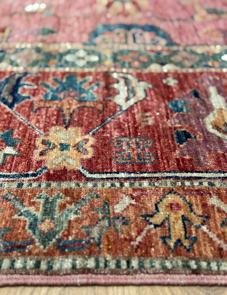 Damascus Rose Gendje Rug | 370cm x 275cm | Emma Mellor Handmade Rugs