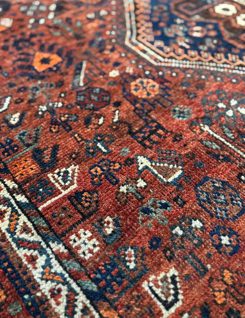 Qashqai Rug | 196cm x 173cm | Antique Rugs | Emma Mellor Handmade Rugs