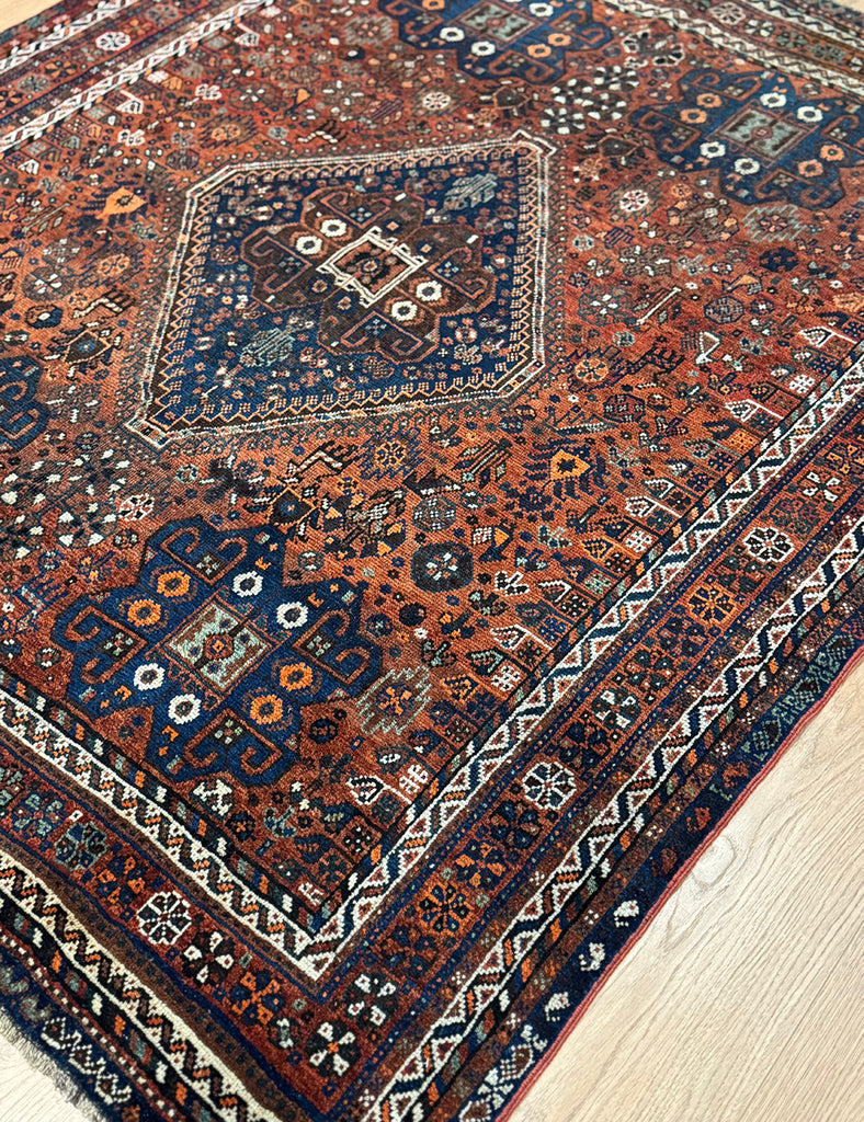 Qashqai Rug | 196cm x 173cm | Antique Rugs | Emma Mellor Handmade Rugs