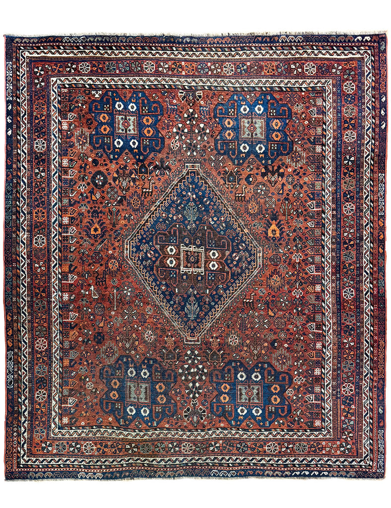 Qashqai Rug | 196cm x 173cm | Antique Rugs | Emma Mellor Handmade Rugs