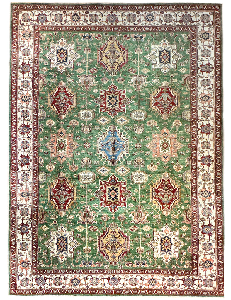 Green Shirvan Rug | 380cm x 270cm | Large | Emma Mellor Handmade Rugs