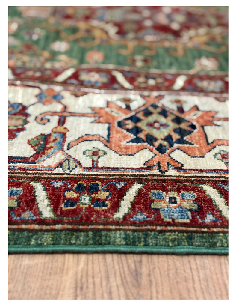 Green Shirvan Rug | 380cm x 270cm | Large | Emma Mellor Handmade Rugs