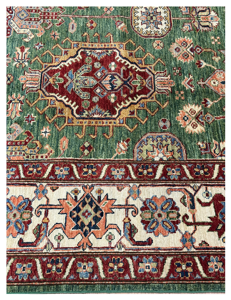 Green Shirvan Rug | 380cm x 270cm | Large | Emma Mellor Handmade Rugs