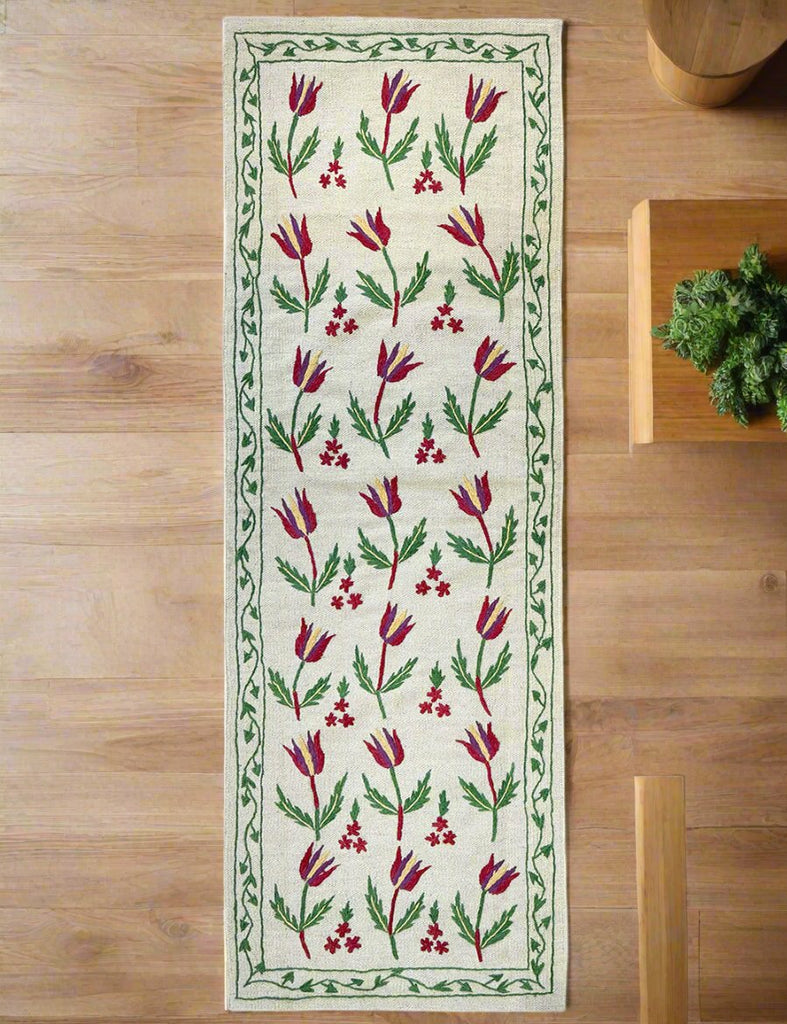 Tulip Suzani Rug | 183cm x 63cm | Suzani Rugs | Emma Mellor Rugs