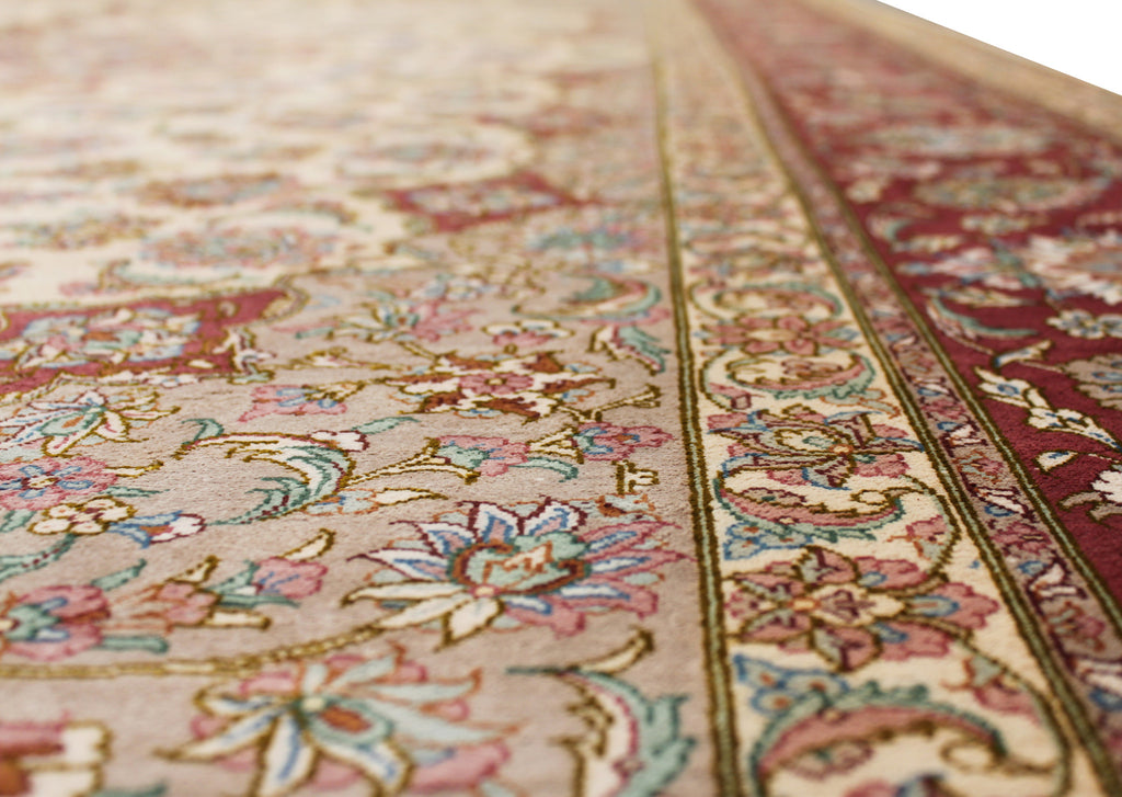 Fine Persian Silk Qum - 300cm x 198cm (9'10 x 6'6) - Silk Rugs - HANDMADE RUG COMPANY