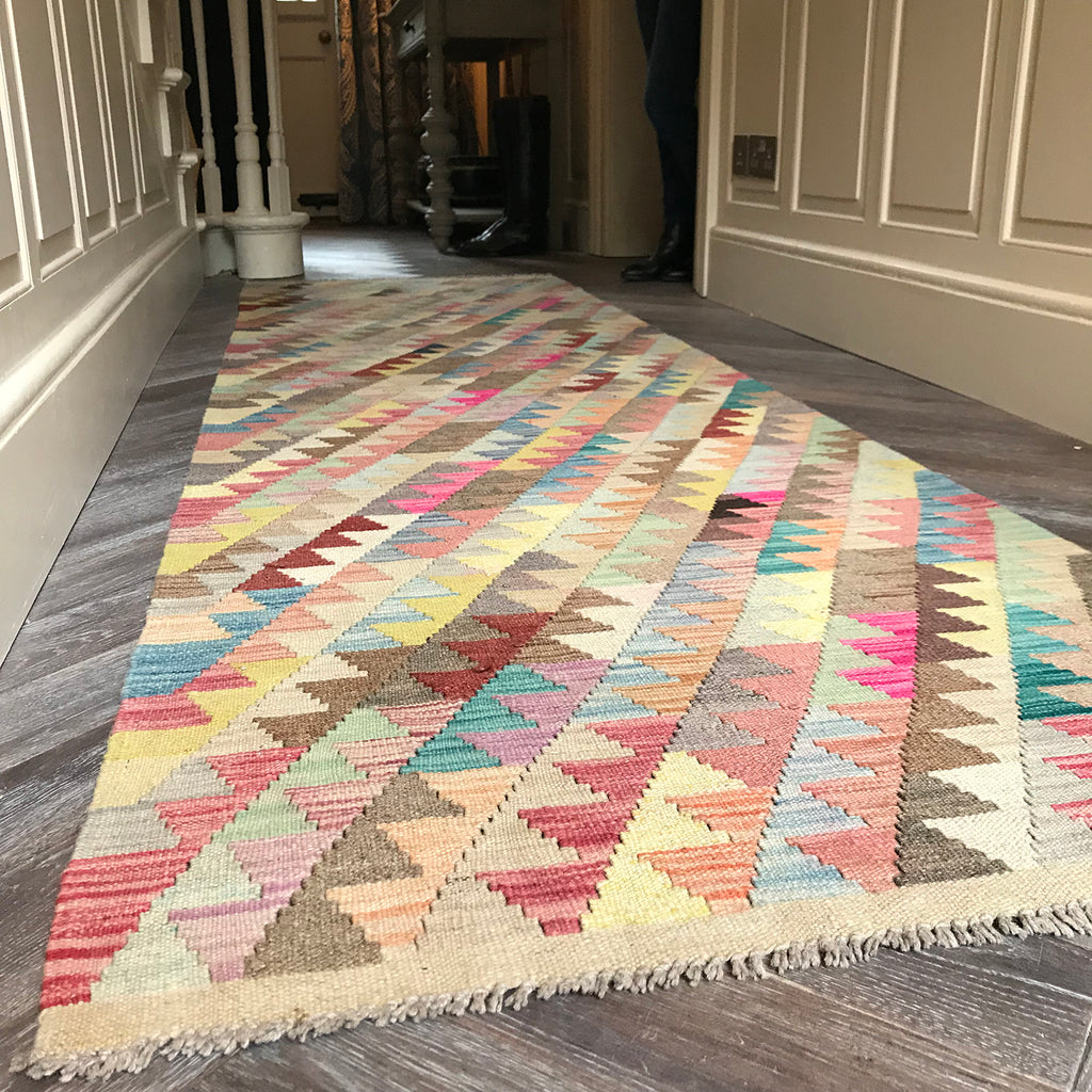 Natural dye kilim runner from The Handmade Rug Company