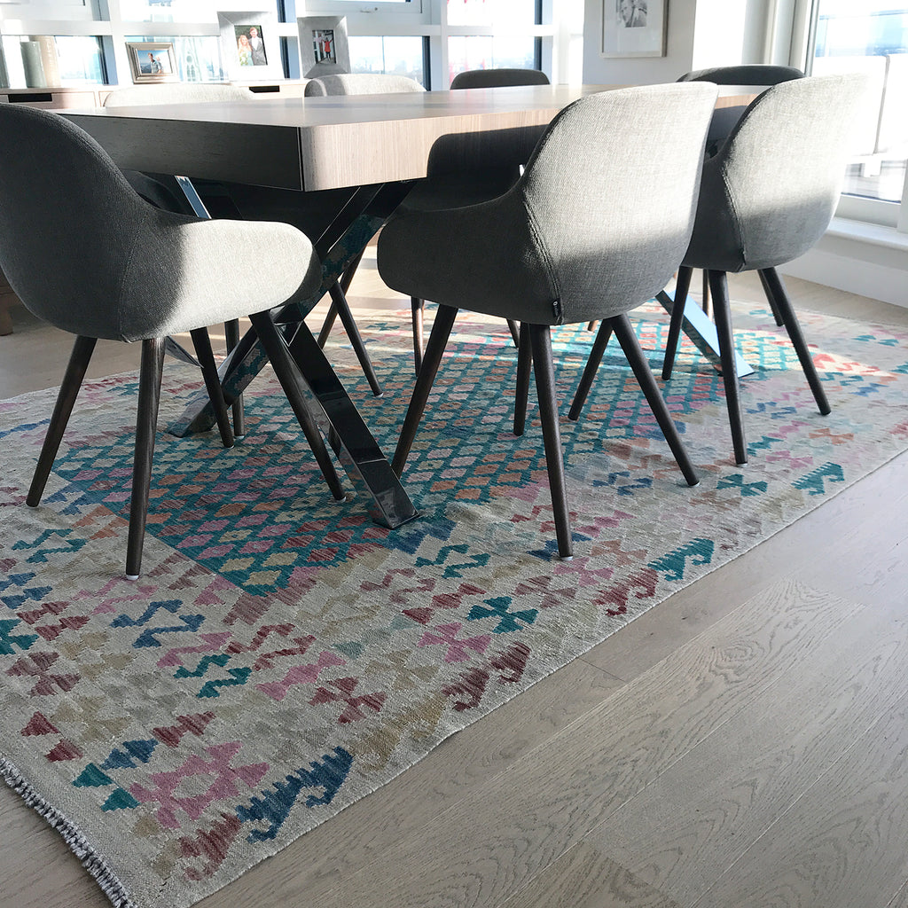 Natural Kilim rug in situ - THE HANDMADE RUG COMAPNY