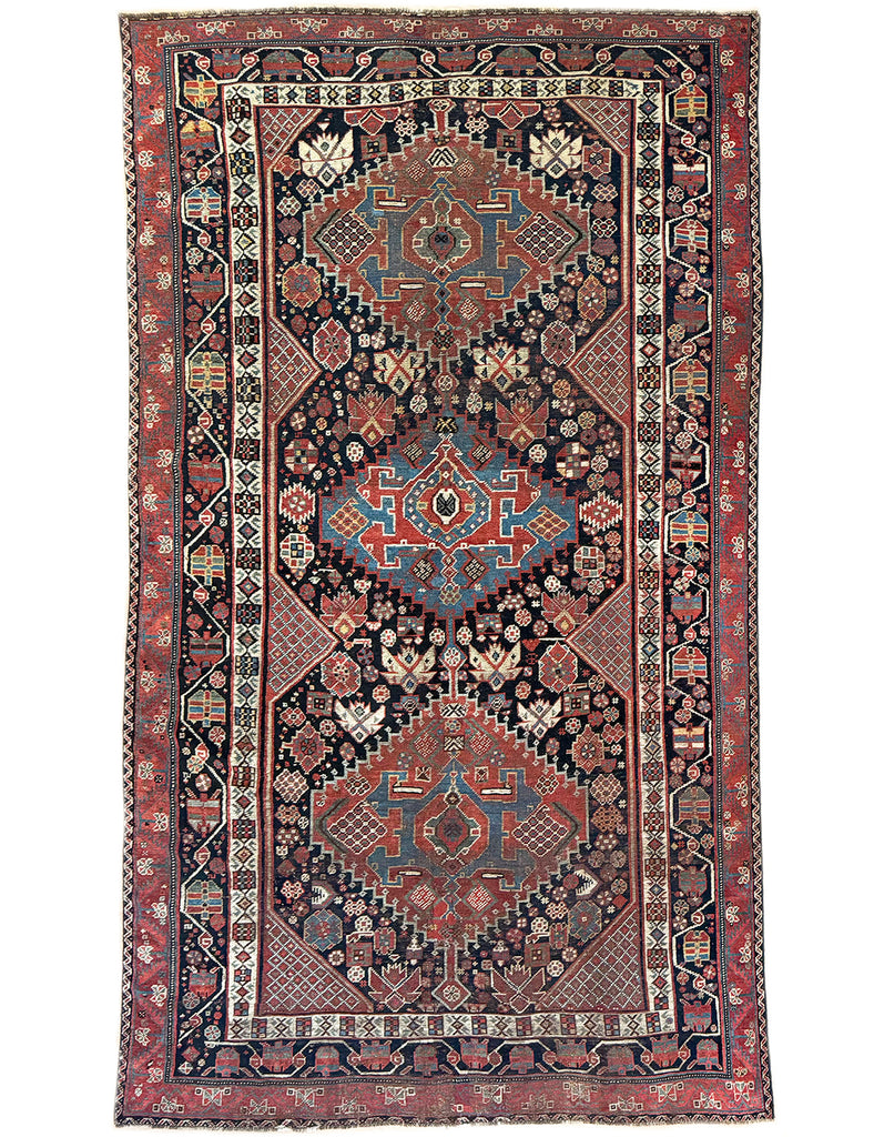 Antique tribal carpet from the Khamseh Confederacy, Fars Province - Khamseh Rugs are among the very finest rugs and carpets. Khamseh Rug -  | Emma Mellor Handmade Rugs