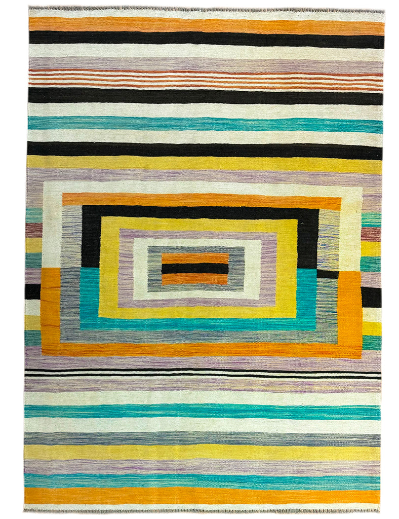 Bauhaus Rug | 240cm x 173cm | Contemporary Kilim | Emma Mellor Rugs