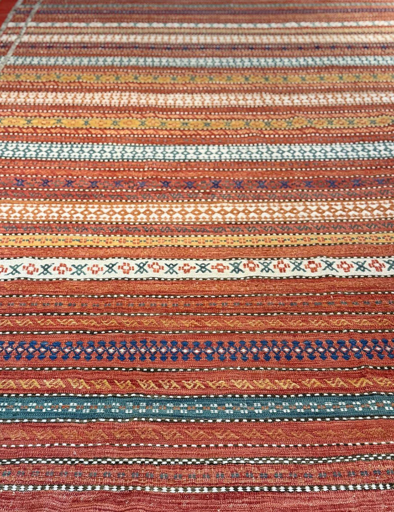 Carnival Kilim in Terracotta Red | 407cm x 315cm | Emma Mellor 