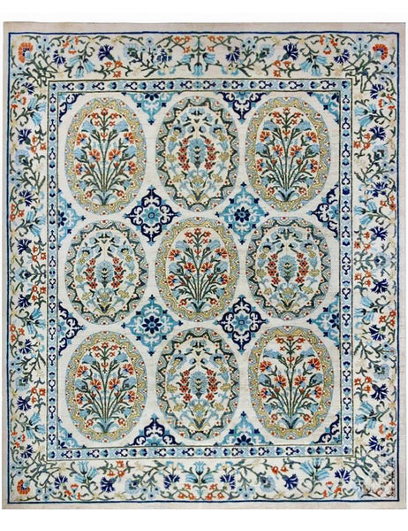 Garden Tile Rug - Handmade in Afghanistan with fine wool and natural dyes - Garden Tile Rugs | Emma Mellor Handmade Rugs London
