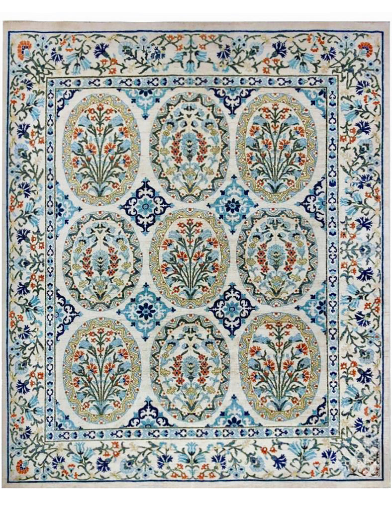 Garden Tile Rug - Handmade in Afghanistan with fine wool and natural dyes - Garden Tile Rugs | Emma Mellor Handmade Rugs London