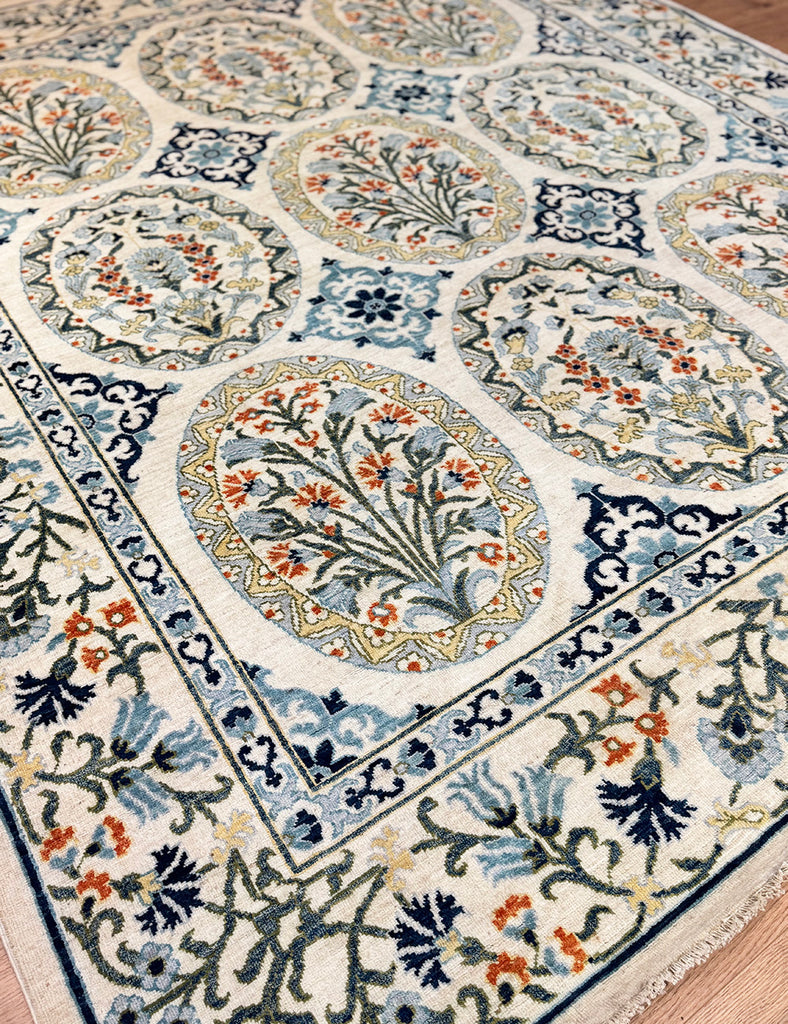 Garden Tile Rug - Handmade in Afghanistan with fine wool and natural dyes - Garden Tile Rugs | Emma Mellor Handmade Rugs London