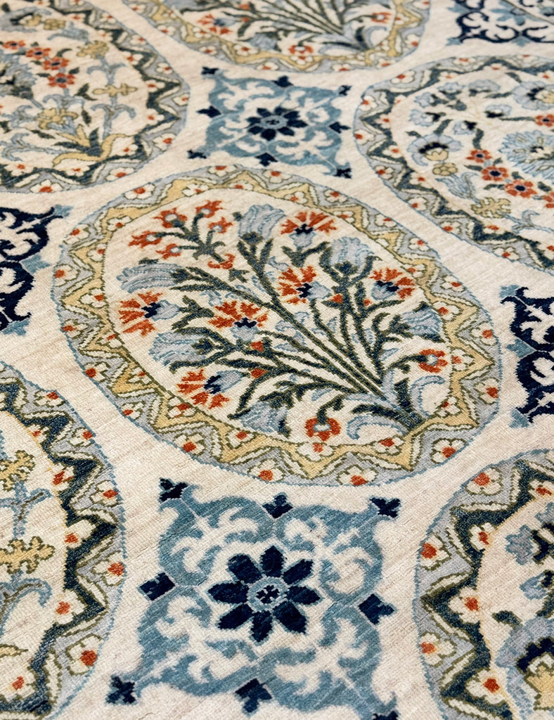 Garden Tile Rug - Handmade in Afghanistan with fine wool and natural dyes - Garden Tile Rugs | Emma Mellor Handmade Rugs London