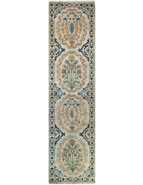 Suzani Garden Tile Hall Runner | 307cm x 80cm | Garden Tile | Emma Mellor Rugs