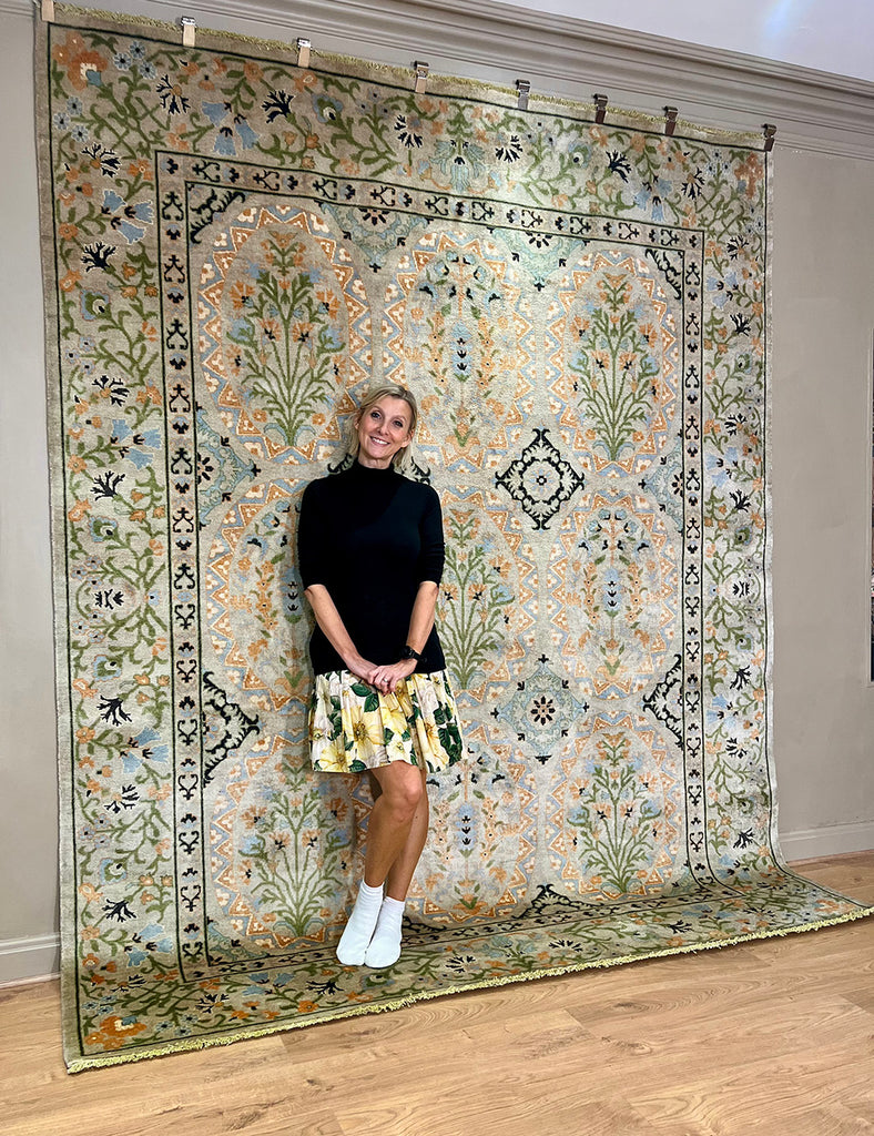 Garden Tile Rug |  305cm x 245cm | Suzani Rugs | Emma Mellor Rugs