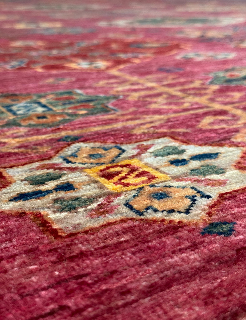Raspberry Gendje Rug | 430cm x 300cm | Emma Mellor Handmade Rugs