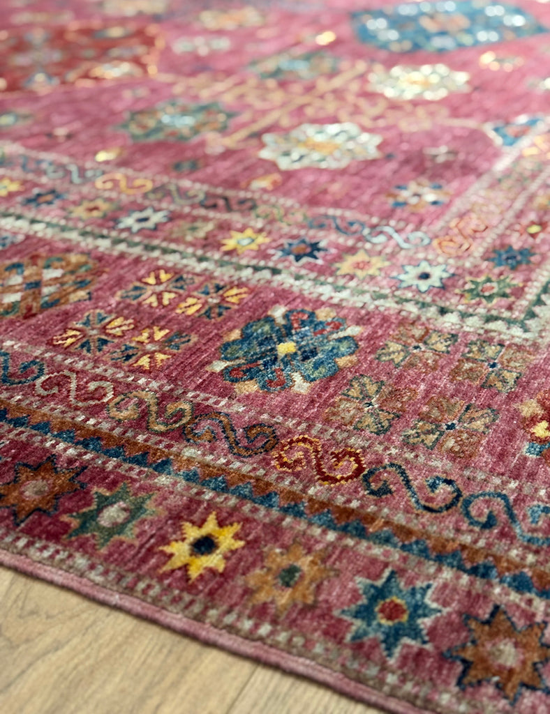 Raspberry Gendje Rug | 430cm x 300cm | Emma Mellor Handmade Rugs