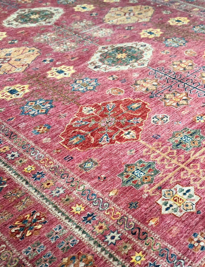 Raspberry Gendje Rug | 430cm x 300cm | Emma Mellor Handmade Rugs