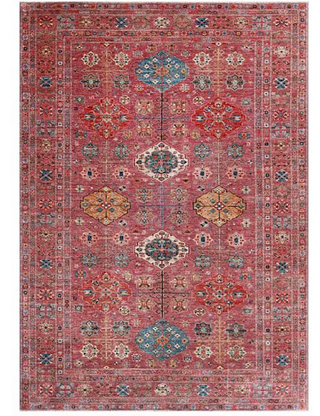 Raspberry Gendje Rug | 378cm x 271cm | Large Rugs | Emma Mellor Rugs