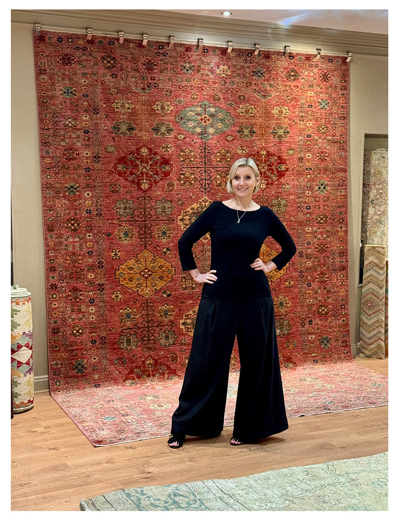 Raspberry Gendje Rug | 378cm x 271cm | Large Rugs | Emma Mellor Rugs