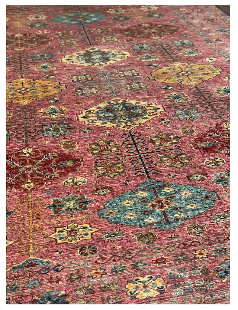 Raspberry Gendje Rug | 378cm x 271cm | Large Rugs | Emma Mellor Rugs