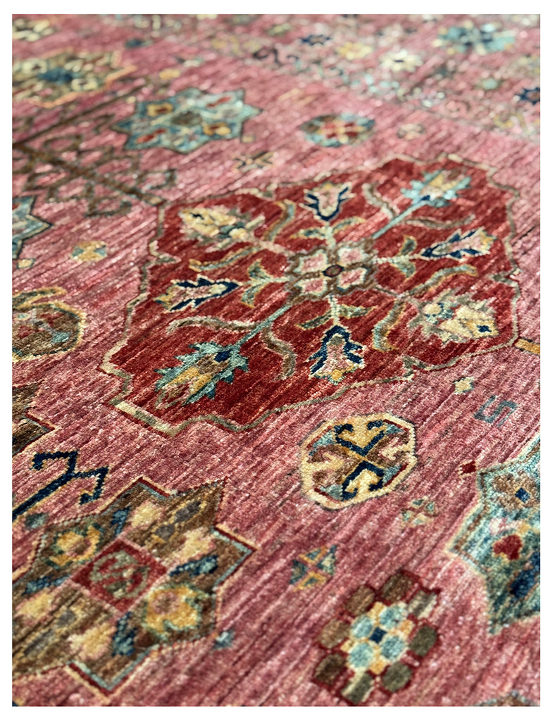Raspberry Gendje Rug | 378cm x 271cm | Large Rugs | Emma Mellor Rugs