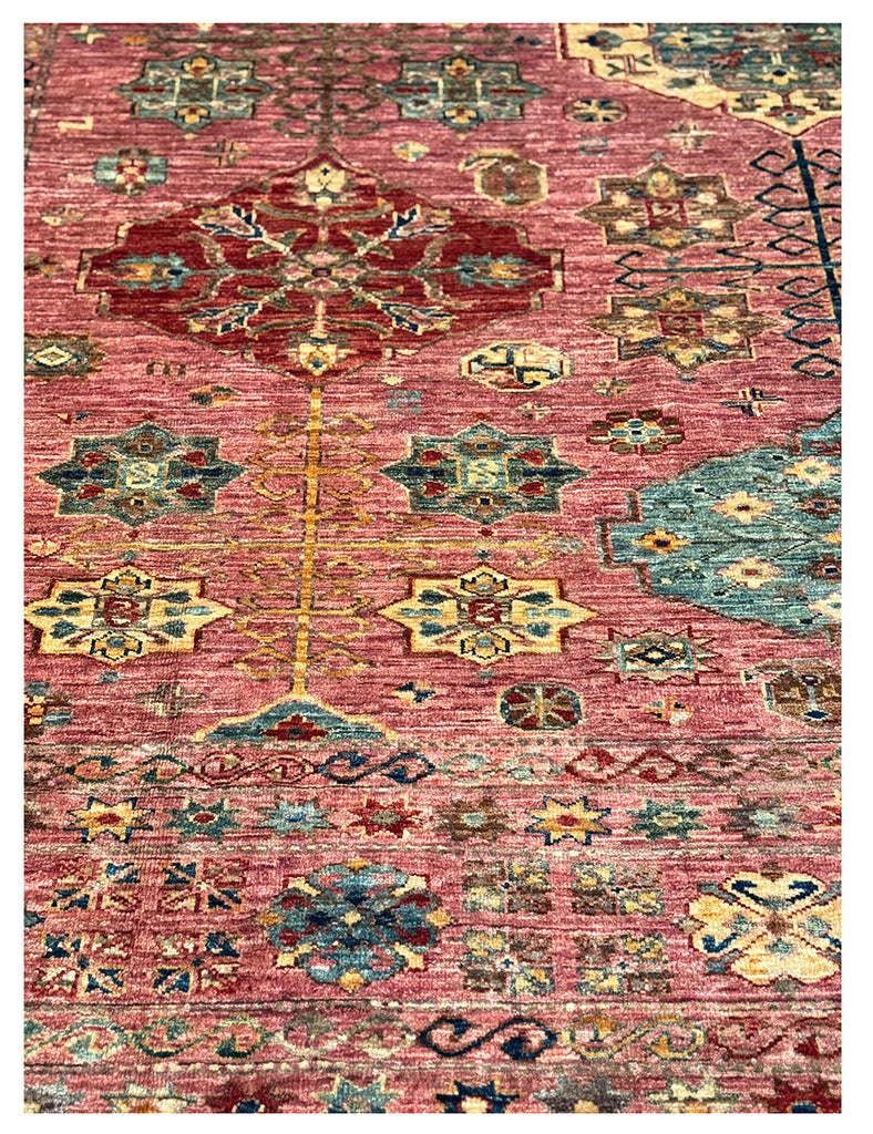Raspberry Gendje Rug | 378cm x 271cm | Large Rugs | Emma Mellor Rugs