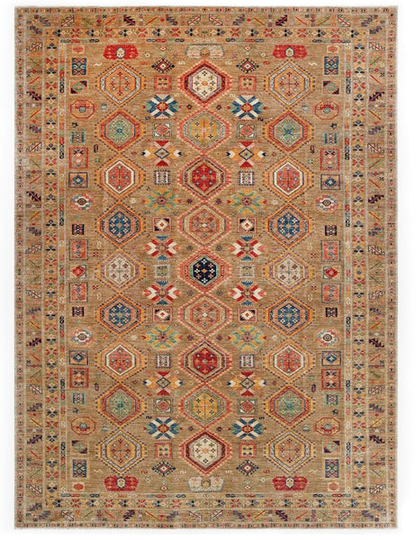 Tobacco Gendje Rug | 417cm x 302cm | Large | Emma Mellor Handmade Rugs