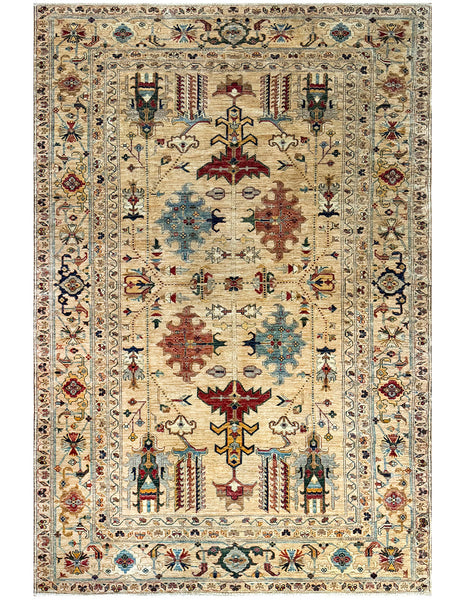 Biscuit Gendje Rug | 305cm x 200cm | Rugs | Emma Mellor Rugs