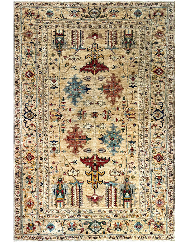 Biscuit Gendje Rug | 305cm x 200cm | Rugs | Emma Mellor Rugs