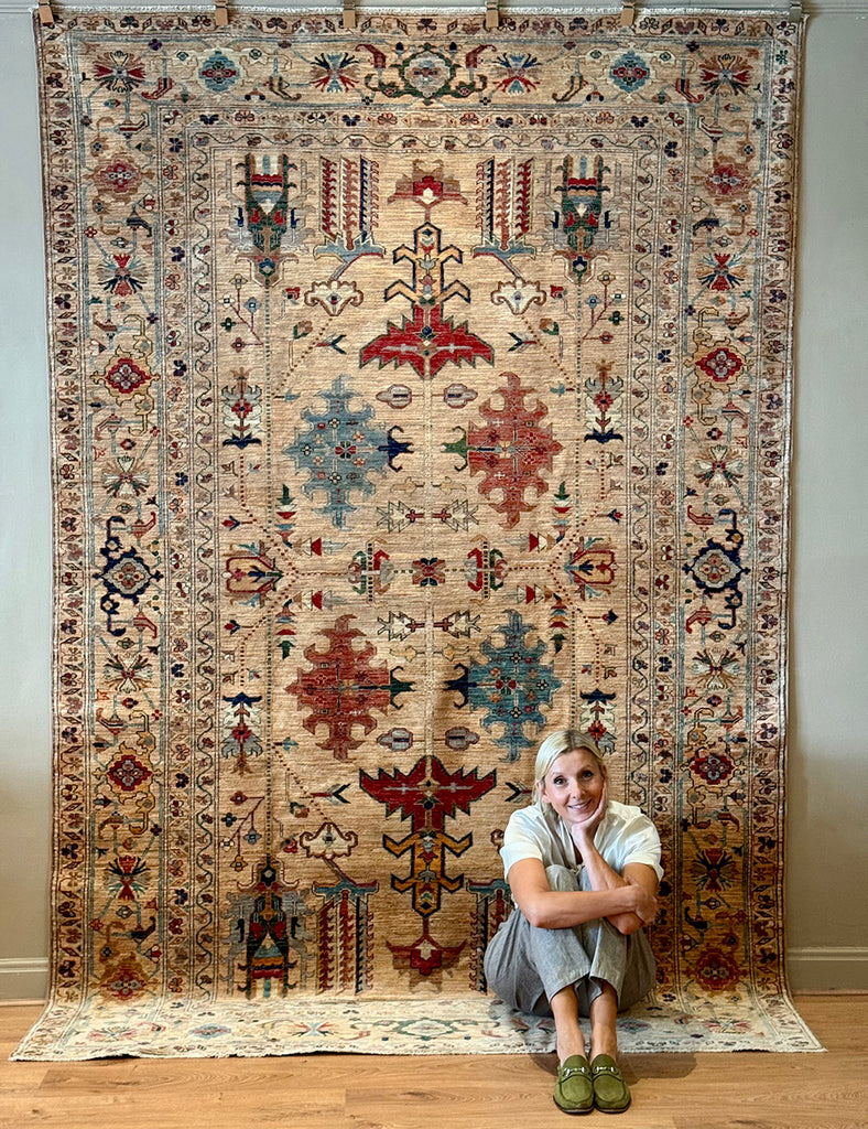 Biscuit Gendje Rug | 305cm x 200cm | Rugs | Emma Mellor Rugs