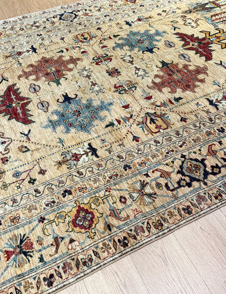 Biscuit Gendje Rug | 305cm x 200cm | Rugs | Emma Mellor Rugs
