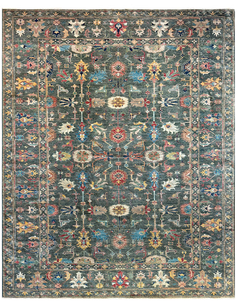 Forest Green Gendje Rug | 305cm x 250cm | Rugs | Emma Mellor Rugs