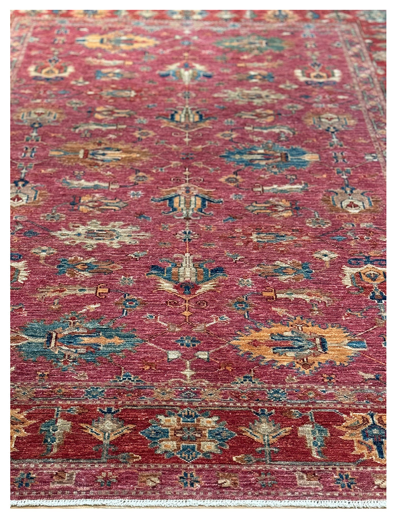 Raspberry & Vermilion Gendje Rug | 235cm x 170cm | Emma Mellor Rugs