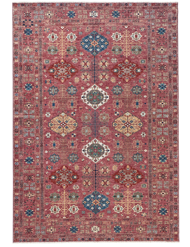 Raspberry Gendje Rug - This Gendje Rug was Handmade in Afghanistan with fine wool and natural dyes | Worldwide Shipping | Emma Mellor Handmade Rugs