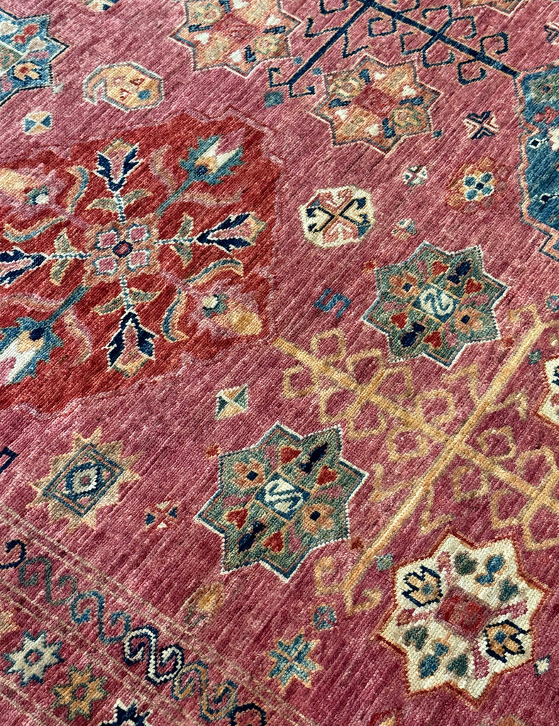 Raspberry Gendje Rug - This Gendje Rug was Handmade in Afghanistan with fine wool and natural dyes | Worldwide Shipping | Emma Mellor Handmade Rugs