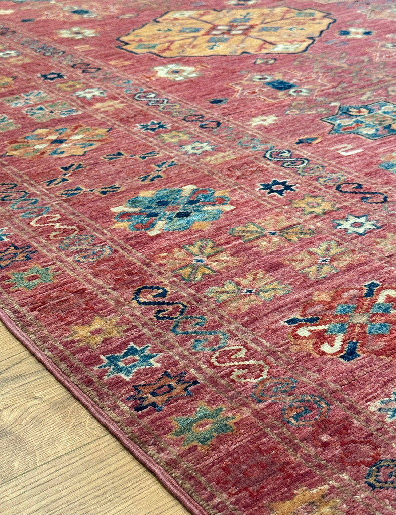 Raspberry Gendje Rug - This Gendje Rug was Handmade in Afghanistan with fine wool and natural dyes | Worldwide Shipping | Emma Mellor Handmade Rugs