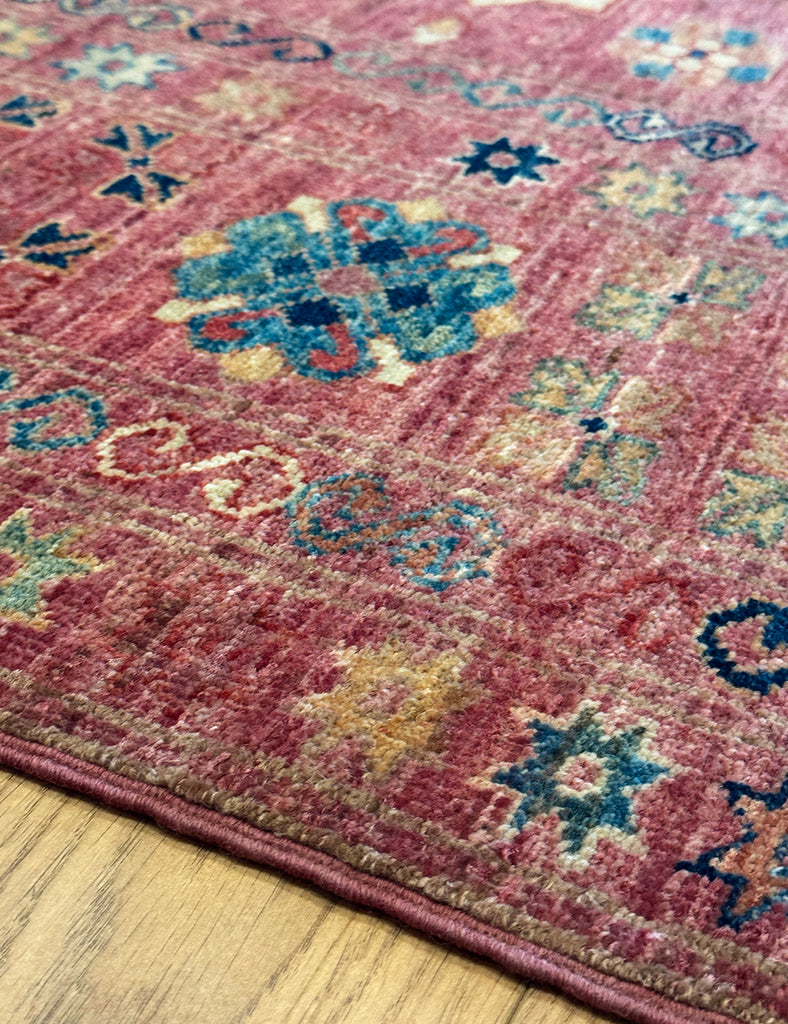 Raspberry Gendje Rug - This Gendje Rug was Handmade in Afghanistan with fine wool and natural dyes | Worldwide Shipping | Emma Mellor Handmade Rugs