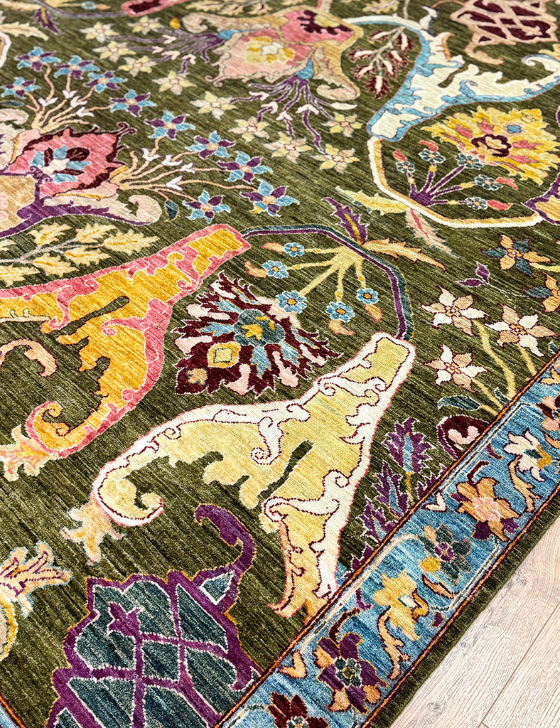 Moss Karakul Rug | 295cm x 256cm  | Handmade Rugs | Emma Mellor Rugs