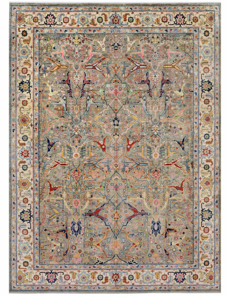 Karakul Rug in Soft Rabbit & Ecru - Karakul Rugs are Handmade in Afghanistan with fine wool and natural dyes | Emma Mellor Handmade Rugs London