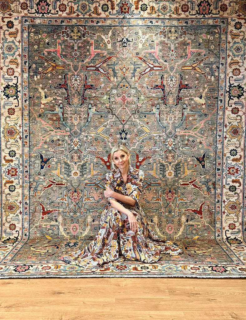 Karakul Rug in Soft Rabbit & Ecru - Karakul Rugs are Handmade in Afghanistan with fine wool and natural dyes | Emma Mellor Handmade Rugs London