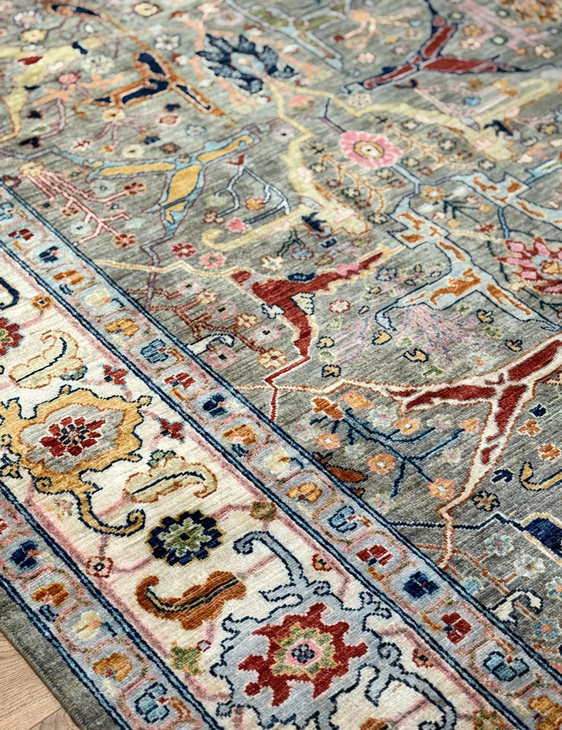 Karakul Rug in Soft Rabbit & Ecru - Karakul Rugs are Handmade in Afghanistan with fine wool and natural dyes | Emma Mellor Handmade Rugs London