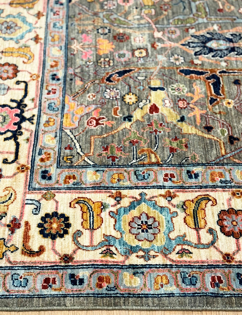 Karakul Rug in Soft Rabbit & Ecru - Karakul Rugs are Handmade in Afghanistan with fine wool and natural dyes | Emma Mellor Handmade Rugs London