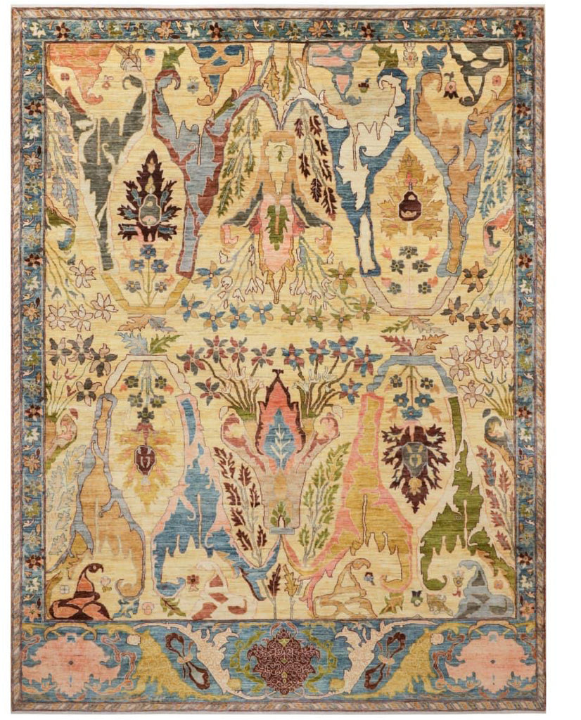 KARAKUL IN PRIMROSE & SKY - 357cm x 271cm (11'9 x 8'11)