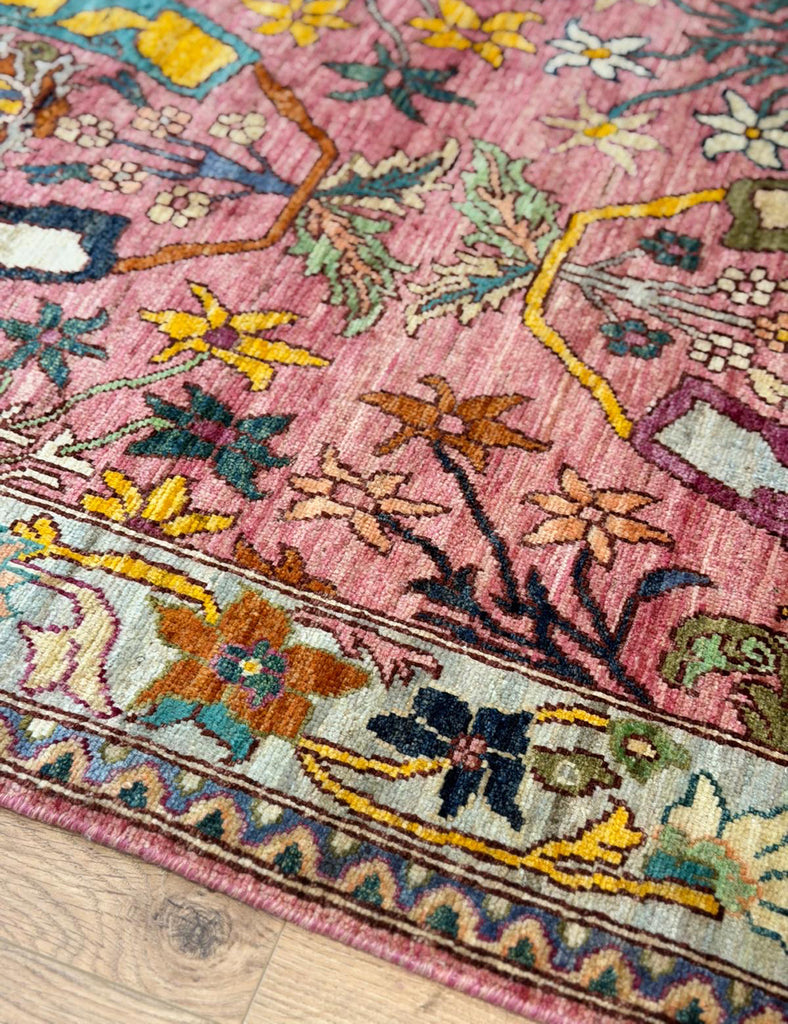 Karakul rug in pink - Karakul Rugs are Handmade in Afghanistan with fine wool and natural dyes | Emma Mellor Handmade Rugs London